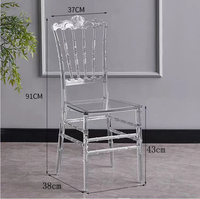 Chaise de mariage transparente en PC, chaise Napoléon de luxe transparente avec coussin pour réceptions et banquets – Vente en gros