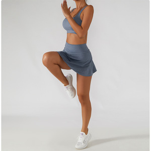 Diseño único Venta caliente Anti-Glare Sudor Vestido corto Uniformes <span class=keywords><strong>de</strong></span> bádminton Tenue <span class=keywords><strong>De</strong></span> Sport Femme 2 en 1 Control <span class=keywords><strong>de</strong></span> barriga Faldas <span class=keywords><strong>de</strong></span> tenis - Product Image 4