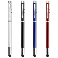 Offre Spéciale Logo personnalisé couleur multi-fonction lumière LED stylet écran tactile doux stylo à bille en métal 0.5mm nouveauté Promotion stylo