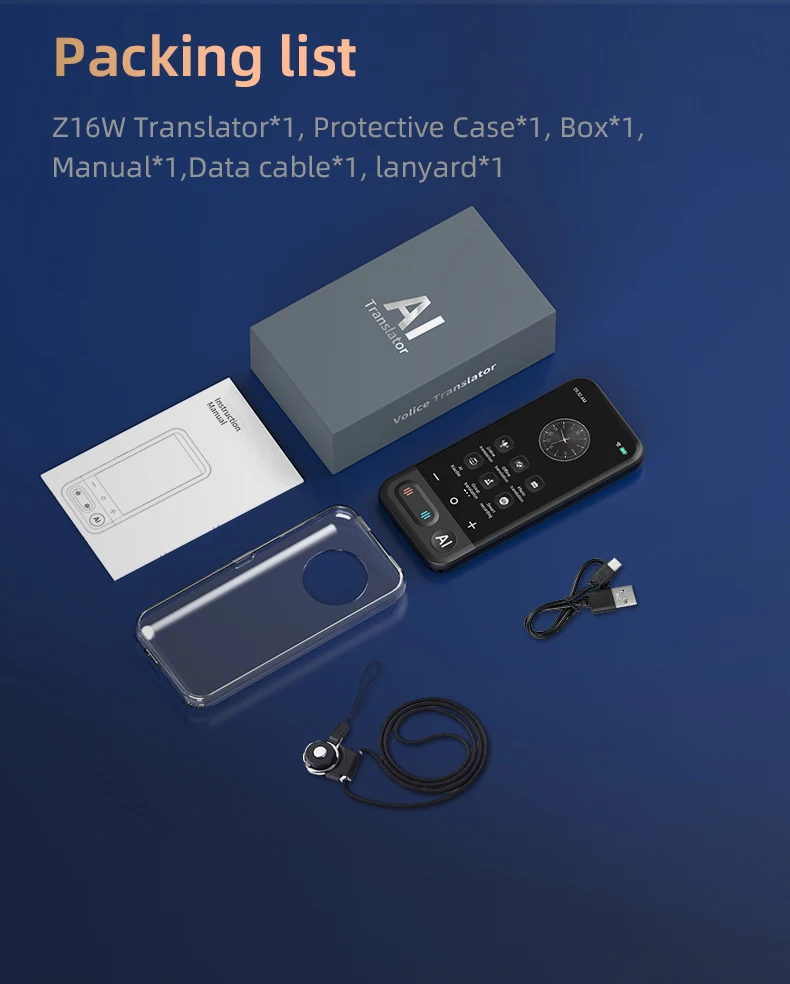 Z16 Portable Smart Instant Translation Voice Offline AI Translator