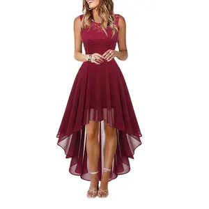 2024 New Sexy Lace Stitching Large Pendulum Chiffon Dress Dress Dinner Dress