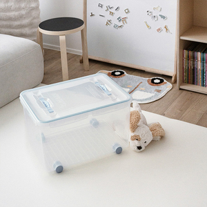 Jumbo 30L Clear Airtight Sealed Baby <b>Clothes</b> Storage <b>Box</b> Stackable Plastic Organizer for Nursery Wardrobe Bulk Toy Storage - Product Image 1