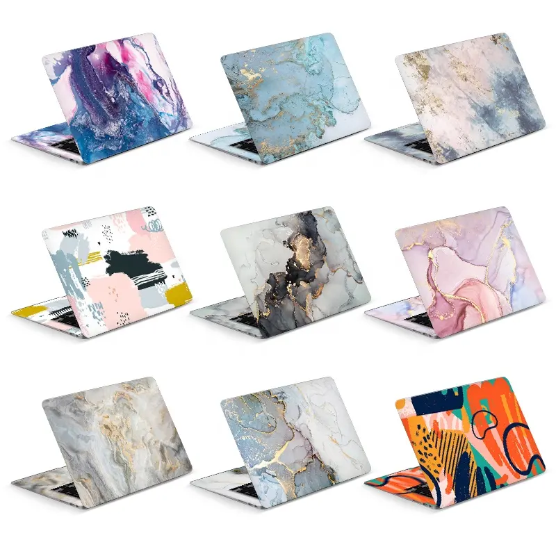 Universal Marble Laptop Cover Stickers Skins Vinyl Skin 2pcs Decorate Decal 13.3"14"15.6"17.3" for Macbook /Lenovo/Asus/Hp/Acer