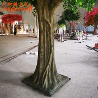 Haute Simulation Jardin Extérieur Ficus Artificiel Parc À Thème Décorateur Plantes Fibre De Verre Résistant Aux UV