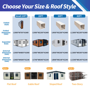 Maisons mobiles de luxe personnalisées de 2 à 5 chambres, conteneurs préfabriqués extensibles de 20/40 pieds avec patio - Product Image 2