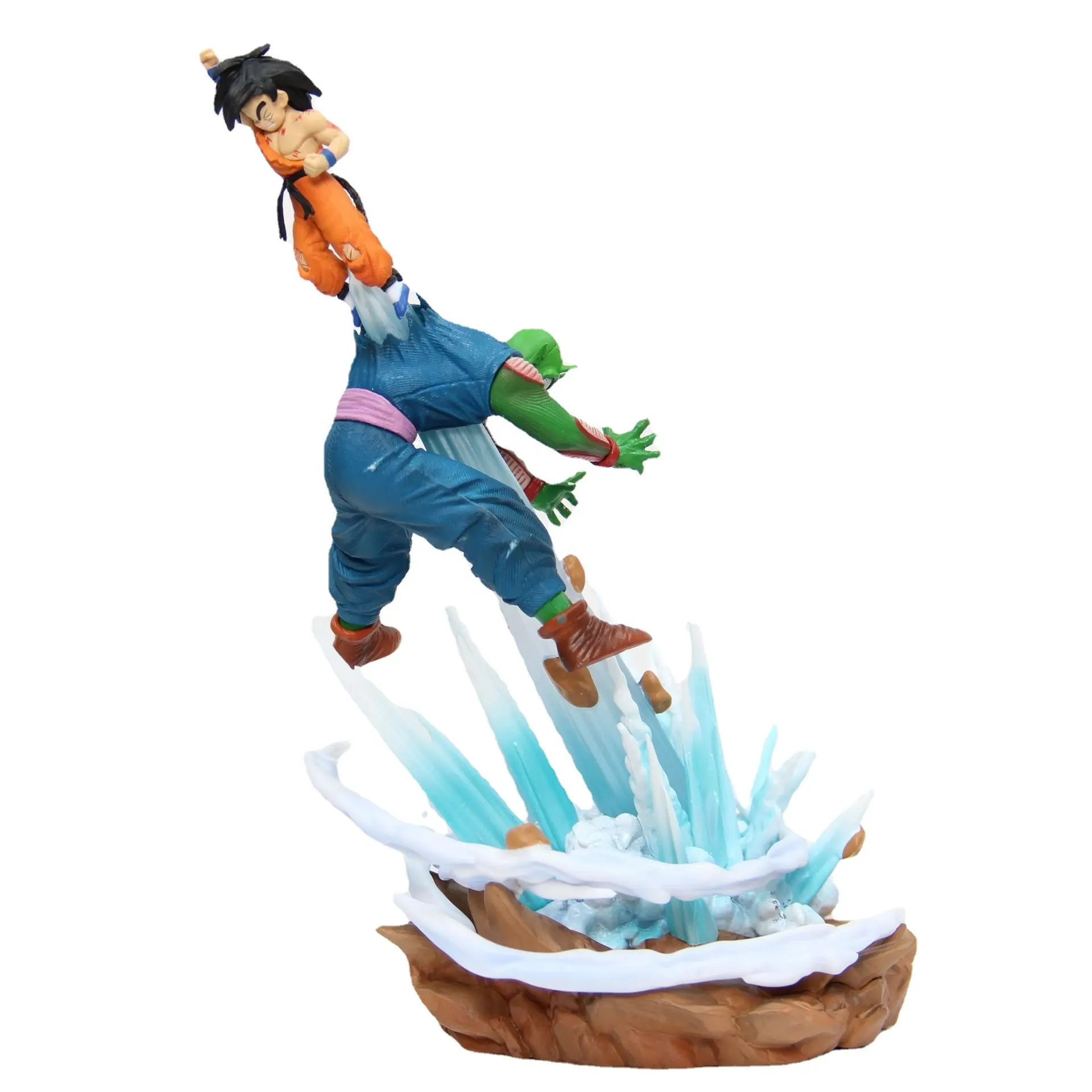 Figuras de High Quality 21cm PVC Activity Figure Super Saiyan Goku vs Piccolo Famous Scene from Animation Heaven Earth Wave