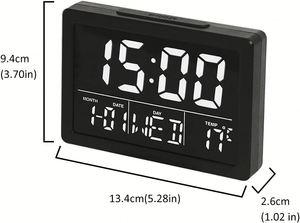 Super Large Modern <b>LED</b> Analog Wooden Wall <b>Clock</b> 2 Meters Power Cord Home Decor Alarm Living Room Quartz Single Face Needle - Product Image 5
