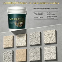 Peinture acrylique à texture pierre réaliste effet eau dans le sable, revêtement liquide durable et résistant aux intempéries pour murs extérieurs, effet pierre naturelle, application au pinceau
