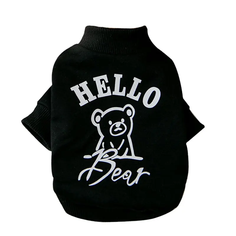 Spring and Summer Thin Cotton Dog Clothing Hoodie Teddy Bear Print Medium Small Dog Cat Puppy Pet Clothes