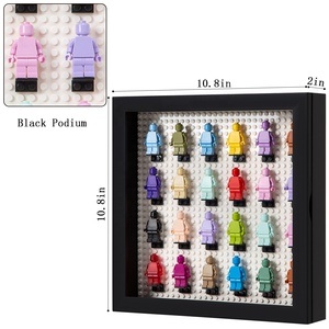 Cornice Fotografica in Mattoni Neri con Apertura Frontale in Legno e Vetro Reale, Espositore da Parete <span class=keywords><strong>per</strong></span> Minifigure - Product Image 3