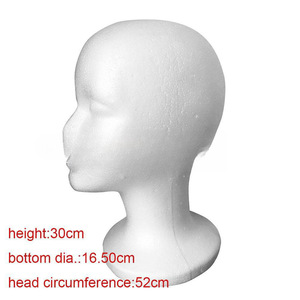 Vente en gros de présentoir pour perruque en polystyrène blanc <span class=keywords><strong>tête</strong></span> de <span class=keywords><strong>mannequin</strong></span> en plastique - Product Image 2