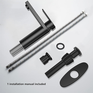 Grifo de acero inoxidable de un solo orificio de estilo moderno en acabado negro mate característica medida para cocina, hotel o baño - Product Image 4