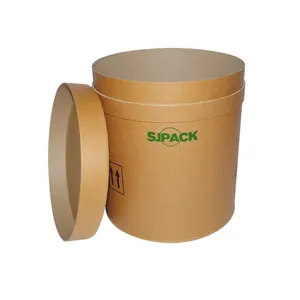 Barril de papel para embalagem e transporte de partículas em pó seláveis