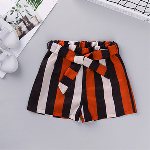 Conjunto de Ropa para Niños, Top de Manga Corta con Hombros Descubiertos + Pantalones Cortos a Rayas, 2 Piezas, Conjunto de Algodón Informal para Niñas, Ropa de Verano - Product Image 4