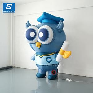 Mascota de dibujos animados inflable personalizada Un búho con uniforme de soltero Mascota inflable de la escuela - Product Image 3