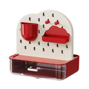 Organisateur de maquillage multifonctionnel à rotation à 360 degrés, rangement de bureau avec tiroir - Product Image 1