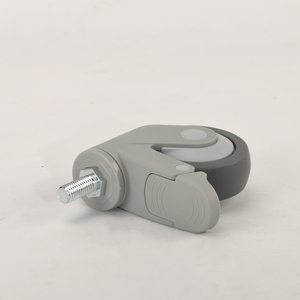 Roue pivotante en nylon gris de 125 mm, roue silencieuse en TPR de 5 pouces, roue pivotante verrouillable, roues médicales <span class=keywords><strong>pour</strong></span> équipement hospitalier - Product Image 3
