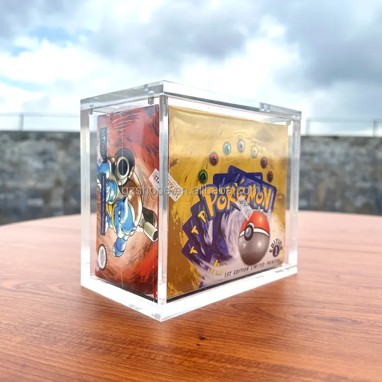 SHP Custom Acrylic Pokemon Booster Box Strong Magnet Lid For XY,Black White,COL,HGSS,Platinum,Diamond Peal Era Display Case