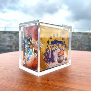 SHP tùy chỉnh Acrylic Pokemon Booster Box nam châm mạnh mẽ nắp cho xy, đen trắng, col, hgss, bạch kim, kim cương PEAL thời đại hiển thị trường hợp