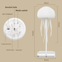Lampe Méduse 3D Mobile USB à Commande Vocale Intelligente, Intensité Variable, Couleurs Changeantes, Veilleuse Créative, Décoration Lumineuse Océanique Anime