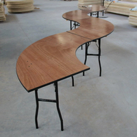 Tables de banquet pliantes en bois au design moderne pour hôtels, événements extérieurs et mariages - Mesas Para Eventos