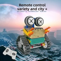 Robot Kontrol Jarak Jauh Empat Arah Plastik ABS Mainan Kreatif DIY Pendidikan Sains Anak-anak Pencerahan Mosaik Listrik 0-3