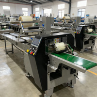 Machine d'emballage horizontale semi-automatique numérique intégrée pour chocolat et petits pains, avec trois servomoteurs, pour film en bande et sacs alimentaires