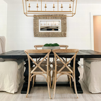 Table de salle à manger extensible et réglable rectangulaire à chevalet de style vieilli RH Pays français Charme antique rustique en chêne massif