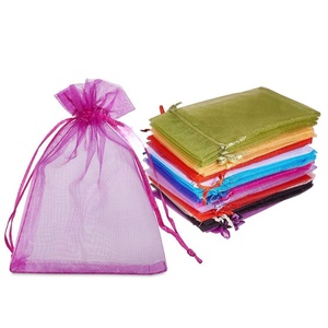Custom Printed Large <b>Wedding</b> Organza Drawstring Tea Shoe Bag Elegant Organza Pouch Packaging Material - Product Image 3