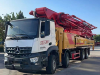 Camion pompe à béton San-y C10 d'occasion, flèche de 62 m, châssis spécial Sany, 348 kW, 54 tonnes, pour le coulage de béton dans les bâtiments de grande hauteur