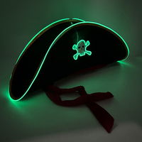 Decorazione per feste di Halloween con cappello da pirata con motivo a teschio con cappello da capitano per adulti Costume Cosplay caraibico