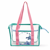 Sacs de plage transparents en PVC, sacs fourre-tout imperméables avec fermeture éclair, sacs de piscine réutilisables pour l'été, vente en gros, logo personnalisé, sacs OEM en vrac