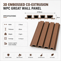 Revêtement mural en panneaux WPC ASA co-extrudés, imitation bois grainé profond, imperméable, pour projets commerciaux, façade de villa extérieure