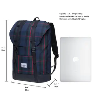 कॉलेज कंधे बैग प्लेड Daypack आउटडोर खेल बैग आकस्मिक Daypack स्कूल बैग के लिए 12 "नोटबुक थोक कस्टम लोगो