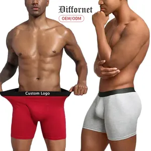 Erkek iç çamaşırı Boxer külot streç pamuk özel tasarımlar Logo 5 inç Inseam erkek iç çamaşırı artı boyutu iç çamaşırı