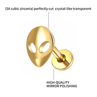 Piercing en Titane de Grade Implantaire ASTM F136 à Filetage Interne pour Labret, Hélix, Tragus, Lèvre - Bijoux de Piercing Corporel de Haute Qualité