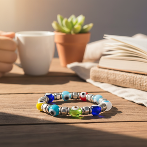 ลูกปัดแฟชั่นสีสันสดใสสำหรับสร้อยข้อมือแก้วตาปีศาจ - Product Image 3