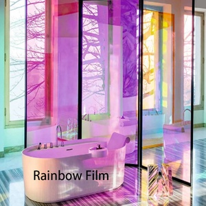 عالية الجودة أزرق قزحي الألوان فيلم قوس قزح مجسما نافذة ناعمة ولامعة ديكور مواد بلاستيكية وورقية مقاومة للماء - Product Image 6