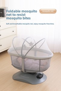 Cuna Convertible para Bebé con Función Calmante - Cuna Plegable Portátil para Recién Nacidos de 0 a 36 Meses, Diseño Moderno - Product Image 6