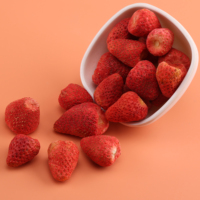 Framboises déshydratées croustillantes en vrac, en copeaux, pour chocolat, lyophilisées, fruits de fraises séchés par congélation, moitiés