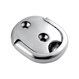 New Boats Marine Fittings Strong yet Compact Oval Base Countersunk Screwholes Single Foldaway <b>Pad</b> <b>Eye</b> Stainless Steel 316 70mm - Product Image 1