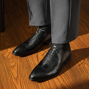 Zapatos Oxford de piel de vaca de alta calidad, zapatos de vestir hechos a medida formales, zapatos formales de negocios de cuero genuino para hombres - Product Image 5
