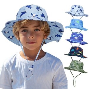2024 été bébé <span class=keywords><strong>chapeau</strong></span> de soleil enfants plage large bord extérieur <span class=keywords><strong>UV</strong></span> protection enfant en bas âge garçons filles dessin animé animaux imprimé seau chapeaux - Product Image 2