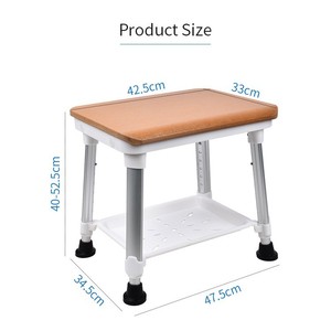Silla de Ducha Resistente y Ajustable en Altura con Reposabrazos para Personas Mayores y con Discapacidad, Vale la Pena Comprarla - Product Image 4