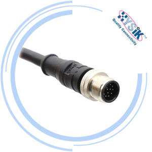ขั้วต่อ M12กันน้ำ IP67 12ขาปลั๊กตรงส่งข้อมูลความเร็วสูงสำหรับระบบควบคุม PLC - Product Image 2