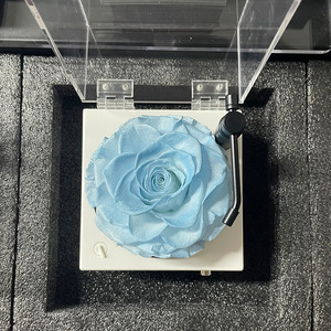 Tocadiscos Romántico con Rosas Eternas, Altavoz Bluetooth Mecánico Giratorio, Rosas Preservadas, Música Ecológica - Product Image 4
