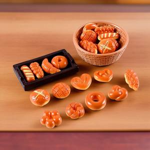 Cesta de pan y mermelada para casa de muñecas, modelo de comida de juguete, simulación de desayuno, miniatura, decoraciones DIY hechas a mano, accesorios para muñecas a escala - Product Image 1