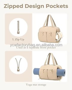 Sac de voyage pour femme avec compartiment pour ordinateur portable, sac de <span class=keywords><strong>week</strong></span>-<span class=keywords><strong>end</strong></span>, sac de sport avec sangles pour tapis de yoga, sac de voyage léger - Product Image 3