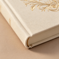 Carnet de notes personnalisé en lin beige, couverture rigide, grille à points, estampage à chaud en or, rose, journal, cadeau