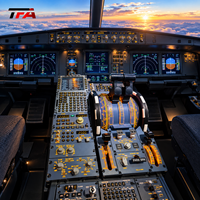 Simulateur de vol A320 1:1 avec système de cockpit complet, équipement d'entraînement et panneaux réalistes de commande de puissance (MCDU), de commande de vol (FCU) et d'avionique